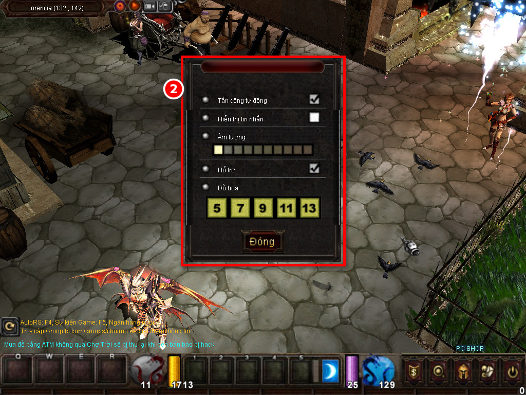 Chức năng chính của Game MU Nam Quốc